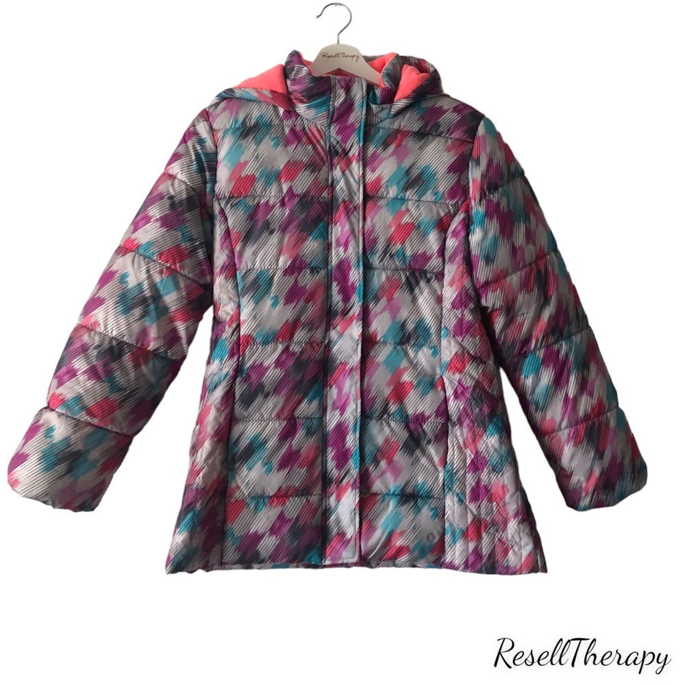 XERSION Juniors Size XL (16) Winter Coat Hoodie Multi Colors Zips/Velcro Pockets